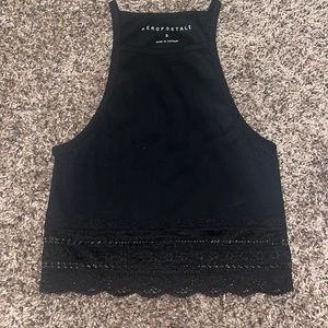 Aéropostale black cropped tank, size small